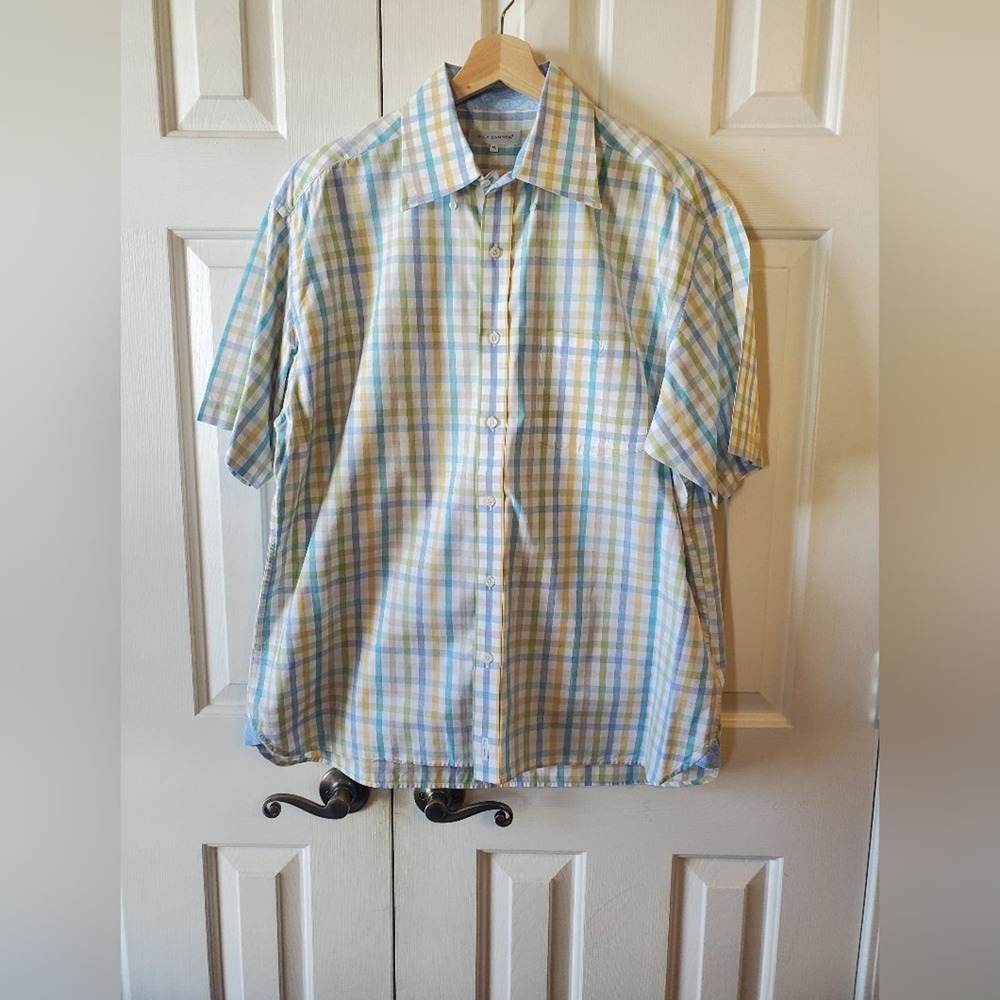 Alex Cannon short sleeved button down sports shirt XL
